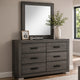 Luyi Dresser Mirror | Framed Border | Textured Foil Gray 35" Square