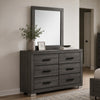 Luyi Dresser Mirror | Framed Border | Textured Foil Gray 35" Square