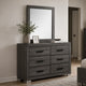 Luyi Dresser Mirror | Framed Border | Textured Foil Gray 35" Square