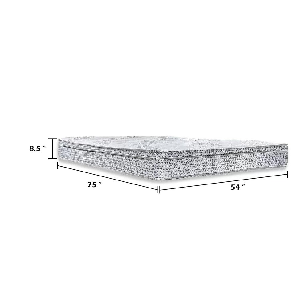 Dolly Euro Top Full Mattress | Smartfoam Fill | Bonnel Springs | White 9"