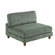 Yama Modular Armless Accent Chair | Foam Fill | Sage Green Corduroy