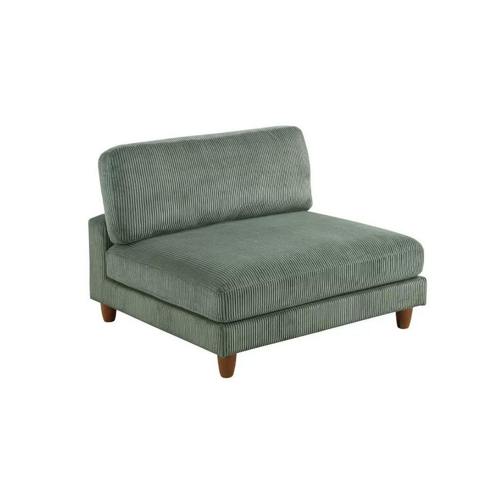 Yama Modular Armless Accent Chair | Foam Fill | Sage Green Corduroy