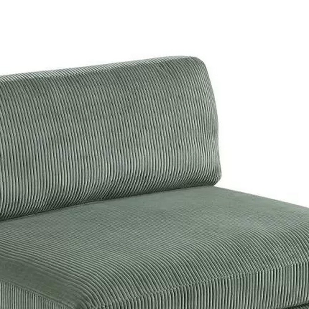 Yama Modular Armless Accent Chair | Foam Fill | Sage Green Corduroy