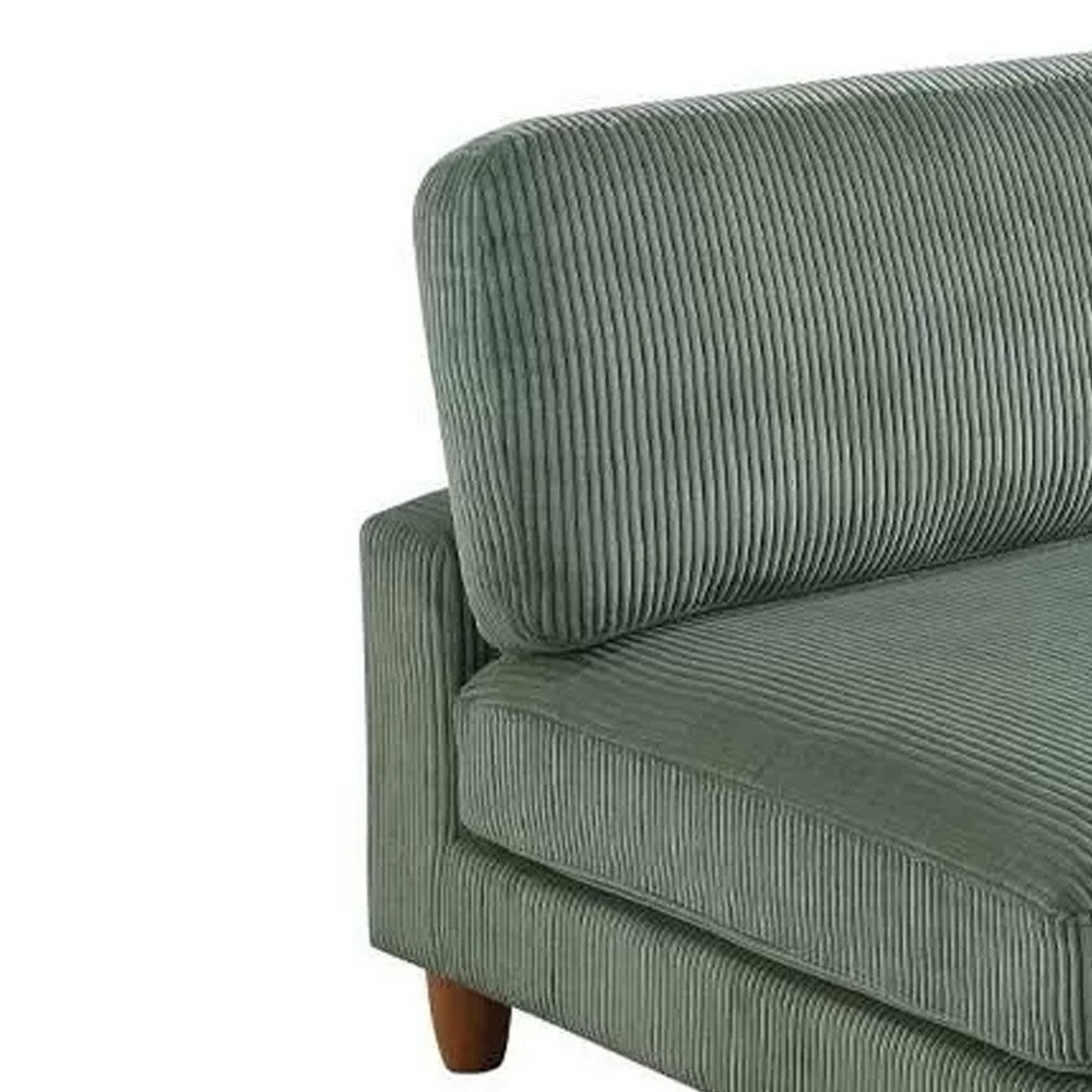Yama Modular Armless Accent Chair | Foam Fill | Sage Green Corduroy