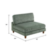 Yama Modular Armless Accent Chair | Foam Fill | Sage Green Corduroy