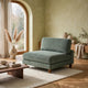 Yama Modular Armless Accent Chair | Foam Fill | Sage Green Corduroy