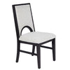 Alok Dining Side Chair Set of 2 | Arch Cutout Back | White Cushions | Black