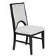 Alok Dining Side Chair Set of 2 | Arch Cutout Back | White Cushions | Black