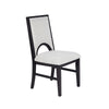 Alok Dining Side Chair Set of 2 | Arch Cutout Back | White Cushions | Black