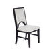 Alok Dining Side Chair Set of 2 | Arch Cutout Back | White Cushions | Black