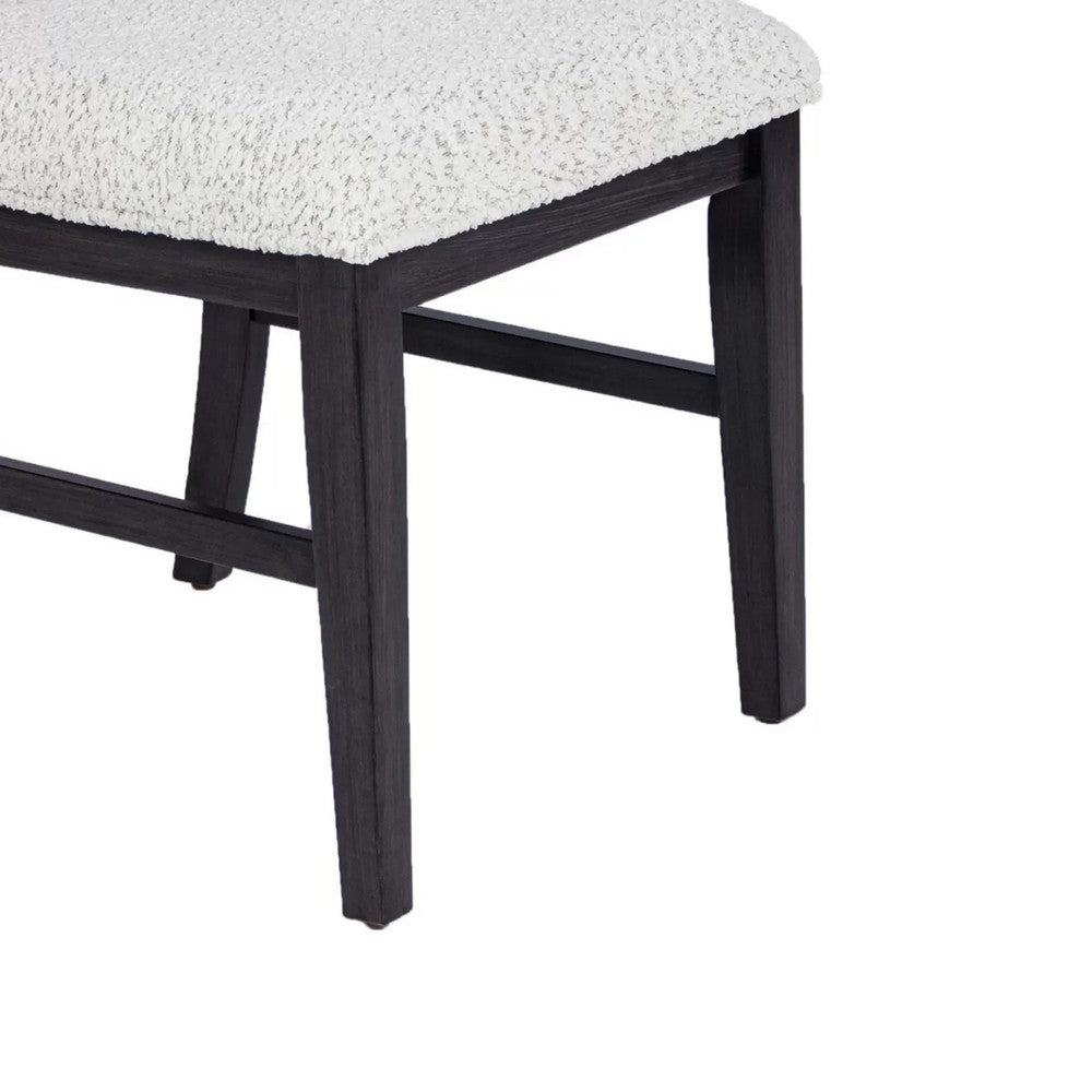 Alok Dining Side Chair Set of 2 | Arch Cutout Back | White Cushions | Black