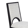 Alok Dining Side Chair Set of 2 | Arch Cutout Back | White Cushions | Black