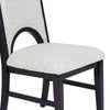 Alok Dining Side Chair Set of 2 | Arch Cutout Back | White Cushions | Black