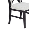 Alok Dining Side Chair Set of 2 | Arch Cutout Back | White Cushions | Black