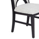 Alok Dining Side Chair Set of 2 | Arch Cutout Back | White Cushions | Black