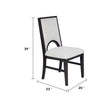 Alok Dining Side Chair Set of 2 | Arch Cutout Back | White Cushions | Black