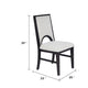 Alok Dining Side Chair Set of 2 | Arch Cutout Back | White Cushions | Black