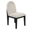 Sima Dining Side Chair Set of 2 | Arched Back | White Cushions | Black Frame