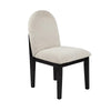 Sima Dining Side Chair Set of 2 | Arched Back | White Cushions | Black Frame