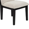 Sima Dining Side Chair Set of 2 | Arched Back | White Cushions | Black Frame