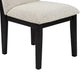 Sima Dining Side Chair Set of 2 | Arched Back | White Cushions | Black Frame