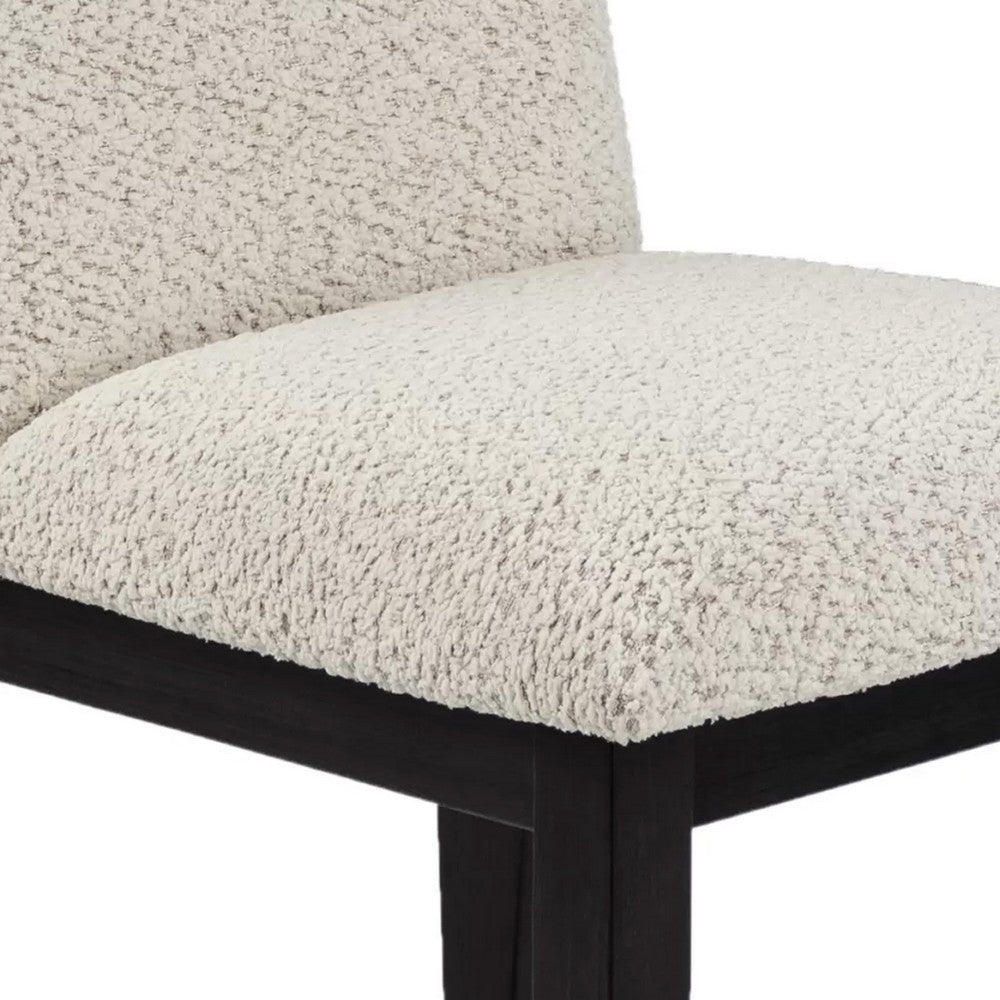 Sima Dining Side Chair Set of 2 | Arched Back | White Cushions | Black Frame