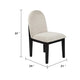 Sima Dining Side Chair Set of 2 | Arched Back | White Cushions | Black Frame