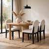 Sima Dining Side Chair Set of 2 | Arched Back | White Cushions | Black Frame