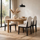 Sima Dining Side Chair Set of 2 | Arched Back | White Cushions | Black Frame