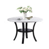 Pera Dining Table w Shelf | Curved Legs | White & Black | 40" Round