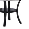 Pera Dining Table w Shelf | Curved Legs | White & Black | 40" Round
