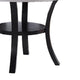 Pera Dining Table w Shelf | Curved Legs | White & Black | 40" Round