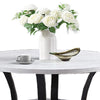 Pera Dining Table w Shelf | Curved Legs | White & Black | 40" Round