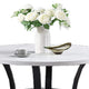 Pera Dining Table w Shelf | Curved Legs | White & Black | 40" Round