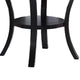 Pera Dining Table w Shelf | Curved Legs | White & Black | 40" Round