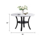 Pera Dining Table w Shelf | Curved Legs | White & Black | 40" Round