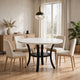 Pera Dining Table w Shelf | Curved Legs | White & Black | 40" Round