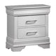 Shoba Nightst& | 2 Textured Drawers | Faux Diamond Inlaid H&les | White