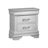 Shoba Nightst& | 2 Textured Drawers | Faux Diamond Inlaid H&les | White