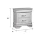 Shoba Nightst& | 2 Textured Drawers | Faux Diamond Inlaid H&les | White