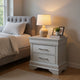 Shoba Nightst& | 2 Textured Drawers | Faux Diamond Inlaid H&les | White