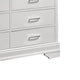 Shoba Wide Dresser | 6 Textured Drawers | Faux Diamond H&les | White