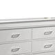 Shoba Wide Dresser | 6 Textured Drawers | Faux Diamond H&les | White