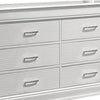 Shoba Wide Dresser | 6 Textured Drawers | Faux Diamond H&les | White