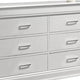 Shoba Wide Dresser | 6 Textured Drawers | Faux Diamond H&les | White