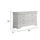 Shoba Wide Dresser | 6 Textured Drawers | Faux Diamond H&les | White