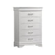 Shoba Tall Dresser Chest | 5 Textured Drawers | Faux Diamond H&les | White