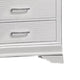 Shoba Tall Dresser Chest | 5 Textured Drawers | Faux Diamond H&les | White