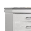 Shoba Tall Dresser Chest | 5 Textured Drawers | Faux Diamond H&les | White