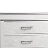 Shoba Tall Dresser Chest | 5 Textured Drawers | Faux Diamond H&les | White
